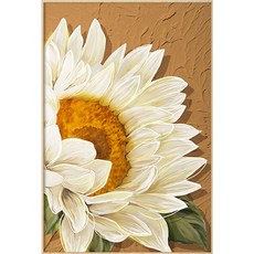 모던지 해바라기 그림 캔버스 페인팅 + 나무액자 세트 YJ039, B 우드
