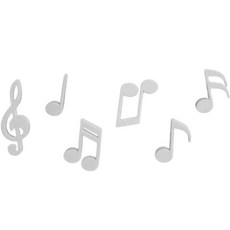Cocomart 創意音符音樂簡約家用磁鐵冰箱小物6件組, 白色