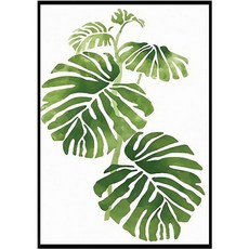 Modern G 令人心情愉悅的現代簡約植物畫 A YJ026, 黑色木質