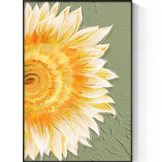 모던지 해바라기 그림 캔버스 페인팅 + 나무액자 세트 YJ039, A 블랙