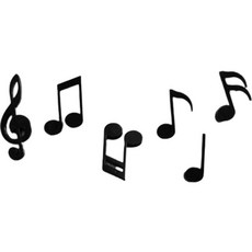 Cocomart 創意音符音樂簡約家用磁鐵冰箱小物 6件組, 黑色