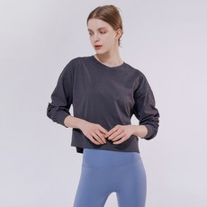 nokjok 女性瑜珈皮拉提斯Hoite短版長袖T恤