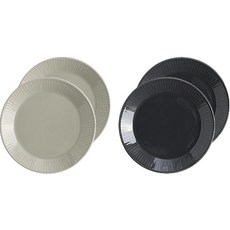 ROYAL VALE Lining碟子 15cm 4件組, 混色, 前板奶油灰2p+前板炭灰色2p