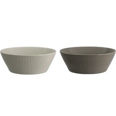 MAISON OBJET Royal Vale 韓國製 Lining 寬口麵碗組, 寬口麵碗 2入, 奶油灰, 摩卡