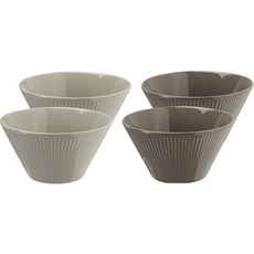 ROYAL VALE Lining大碗 4件組, 奶油灰 2 份 + 摩卡 2 份, 混色