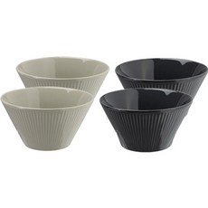 ROYAL VALE Lining大碗 4件組, Treat 奶油灰色 2p + Treat 木炭 2p, 混色