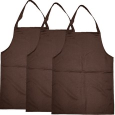 GOLD DOKKAEBI 顧客用掛脖式圍裙, 棕色, 3個