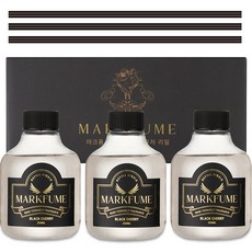 Markfume 黃金版 大容量擴香補充液 3入 + 擴香棒 3入套組, 黑櫻桃, 1套