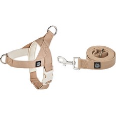 Mungtem 寵物用 Palette 胸背帶 + 牽繩組, 粉彩米色