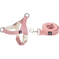 Mungtem 寵物用Palette胸背帶 + 牽繩組, 粉彩粉紅色