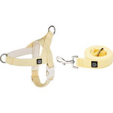 Mungtem 寵物用Palette胸背帶 + 牽繩組, 粉彩黃色