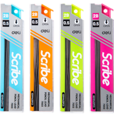 deLi 得利 2B筆芯 E7003 4入, 0.5mm, 1組