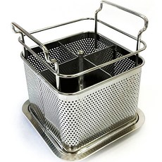 東和高科技 方形不銹鋼餐具筒 大型, 銀色, 1個