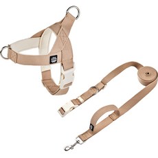 Mungtem Palette 胸背帶 + 免持牽繩套組, 粉彩米色, 1個