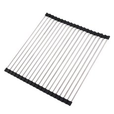 hillo 不鏽鋼水槽瀝水捲架 20桿, 黑色