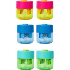 deLi 得力 霓虹雙孔削鉛筆機 3款 x 2入組 EH558, 粉紅色, 藍色, 綠色, 1套