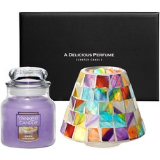 Yankee Candle 小罐香薰蠟燭 + 馬賽克 Jashade 禮品套裝, 檸檬薰衣草, 染色（jashade）、混色（瓶裝香薰蠟燭）