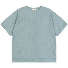 파이브엑스라지 남성용 빅사이즈 헤어사 오버핏 니트 라운드 반팔티