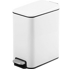 러브트리스 스테인레스 사각 페달 휴지통 5L, 유광 화이트, 1개
