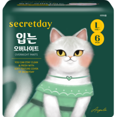 secretday 褲型衛生棉, L(105號以上), 6片, 1包