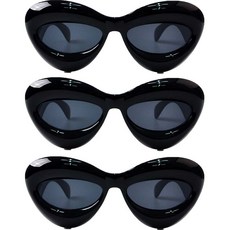 PARTYSHOW 時尚護目鏡派對眼鏡, 3個, 黑色