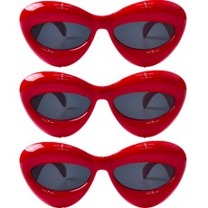 파티쇼 패션 고글파티 안경, 레드, 3개
