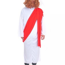 PARTYSHOW 耶穌裝扮組 假髮 + 服裝, 混合色, 1套