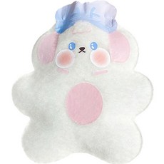 Rosae 可愛插畫角色天鵝絨熱敷袋 白色小狗 40g, 1個