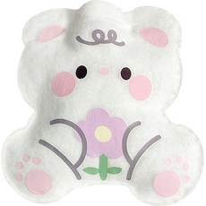 Losae 可愛插畫角色絲絨熱敷袋 白花小熊 40g, 1個