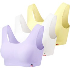 LITTLE RABBIT 女童款青少年款櫻桃無縫U型胸罩 3件組