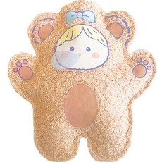 Losae 可愛插圖角色絲絨熱敷袋 棕色泡泡女孩 40g, 1個