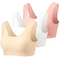 LITTLE RABBIT 女童款青少年桃皮絨無痕U型胸罩 3件組