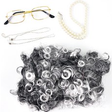 派對錶演奶奶服裝假髮套裝 3 件捲髮, 黑色, 1套