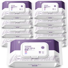 자우버탁 유아용 물티슈 아기물티슈 캡형, 55g, 60매, 10개