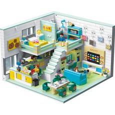 ZHEGAO 哲高 LIN07 迷你積木 熊熊小屋 DZ6106LI, 混合色, 1個
