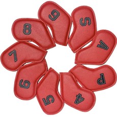 FISTOB 彩色高爾夫球鐵桿套 9個入, 紅色, 1組