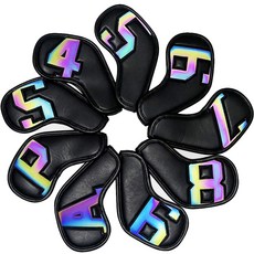 FISTOB 編號系列高爾夫球鐵桿套 9個入, 全息+黑色