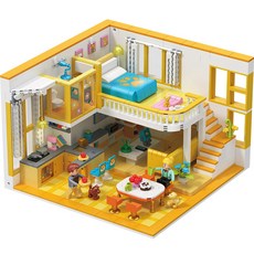 LIN07 迷你積木 狗屋 DZ6104LI, 混合色, 1個