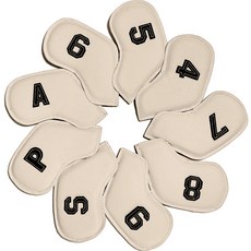 FISTOB 彩色高爾夫球鐵桿套 9個入, 象牙白, 1組