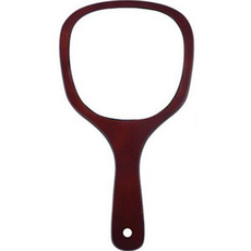 雙J木化妝手鏡D型, 核桃, 1個