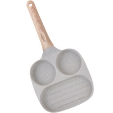 NARiHiRA 電磁爐早晨歐姆蛋三格煎鍋 暖灰色, 19 x 38 厘米, 1個