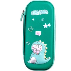 Hanbomnuri 3D 立體角色潮人 EVA 鉛筆盒 恐龍, 深綠色, 1個