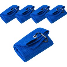 Daily Living 高爾夫瑜珈鬆餅格運動毛巾 5入, 藍色, 5個