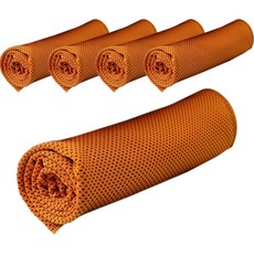 Daily Living 健身房運動毛巾 5入, 橘色, 5個