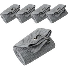 Daily Living 高爾夫瑜珈鬆餅格運動毛巾 5入, 灰色, 5個