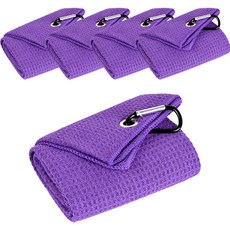 Daily Living 高爾夫瑜珈鬆餅格運動毛巾 5入, 紫色, 5個