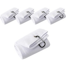 Daily Living 高爾夫瑜珈鬆餅格運動毛巾 5入, 白色, 5個