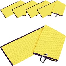 Daily Living 高爾夫瑜珈鬆餅格運動毛巾 5入, 黃色, 5個