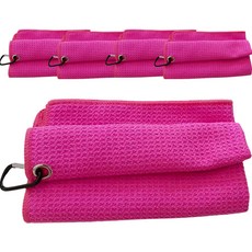 Daily Living 高爾夫瑜珈鬆餅格運動毛巾 5入, 紫紅色, 5個