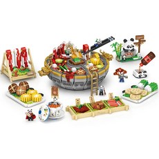 LoZ 迷你奈米積木 熊貓火鍋, 混合色, 1個